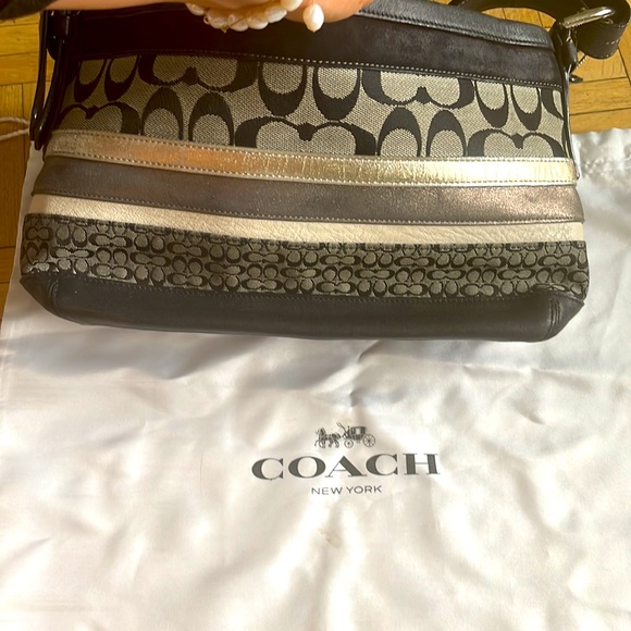 COACH STRIPED E/W SHOULDER BAG - Picture 5 of 12